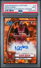 Load image into Gallery viewer, DERIK QUEEN - 2024 BOWMAN U CHROME SAPPHIRE #19 - PSA 9 /25