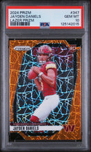 Load image into Gallery viewer, JAYDEN DANIELS - 2024 PANINI PRIZM #347 LAZER PRIZM - PSA 10