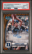 Load image into Gallery viewer, COOPER FLAGG - 2024 BOWMAN U #16 BLACK &amp; GOLD STEALTH AUTO - PSA 10 /24