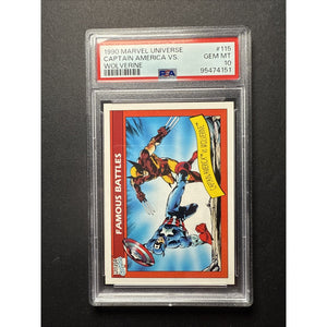 1990 Marvel Universe #115 CAPTAIN AMERICA VS WOLVERINE PSA 10